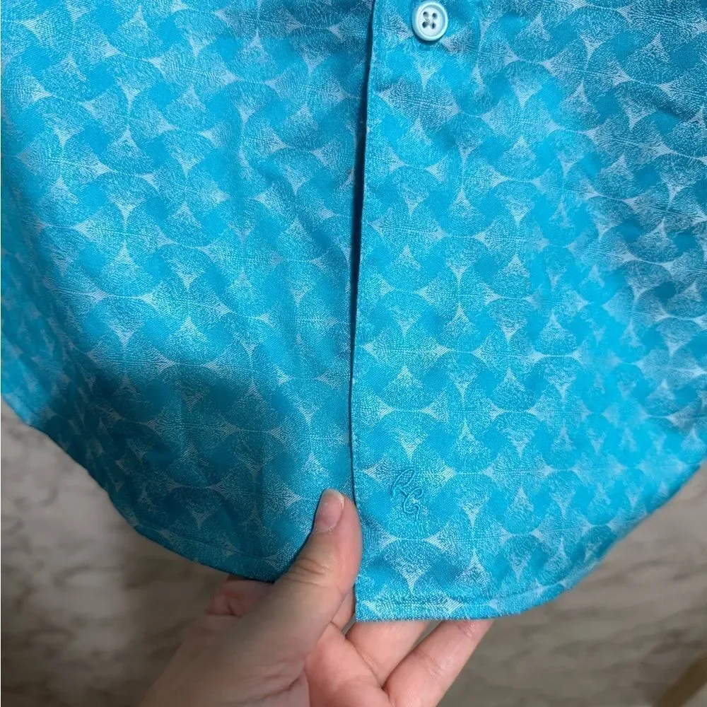 NEW Robert Graham Turquoise Patterned Men's Shirt Size 2XL